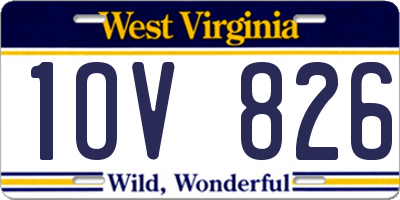 WV license plate 1OV826