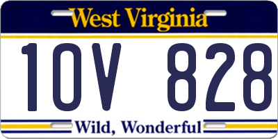 WV license plate 1OV828