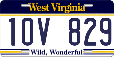 WV license plate 1OV829
