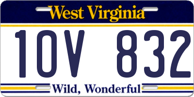 WV license plate 1OV832