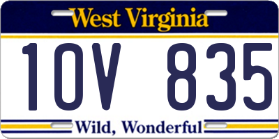 WV license plate 1OV835