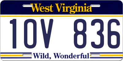 WV license plate 1OV836