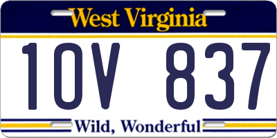 WV license plate 1OV837