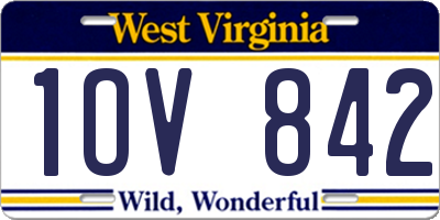 WV license plate 1OV842