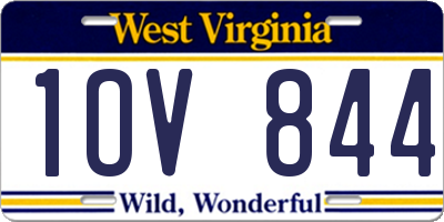 WV license plate 1OV844