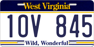WV license plate 1OV845
