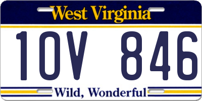 WV license plate 1OV846