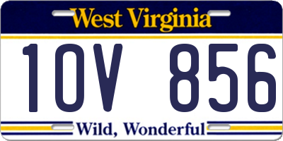 WV license plate 1OV856