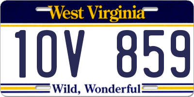WV license plate 1OV859