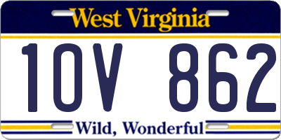 WV license plate 1OV862
