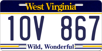 WV license plate 1OV867