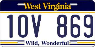 WV license plate 1OV869