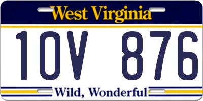 WV license plate 1OV876