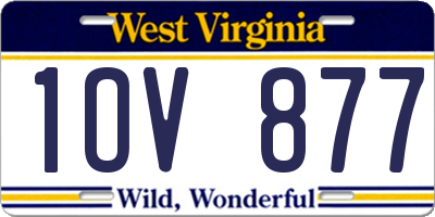 WV license plate 1OV877