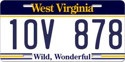 WV license plate 1OV878
