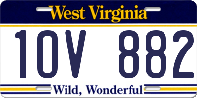 WV license plate 1OV882