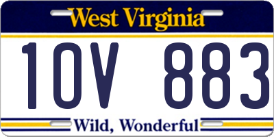 WV license plate 1OV883