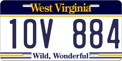 WV license plate 1OV884