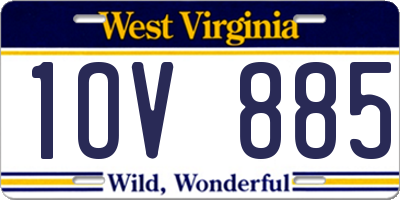 WV license plate 1OV885