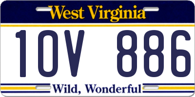 WV license plate 1OV886