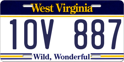 WV license plate 1OV887