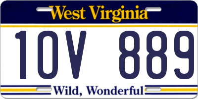 WV license plate 1OV889
