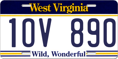 WV license plate 1OV890