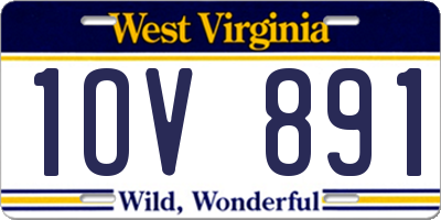WV license plate 1OV891