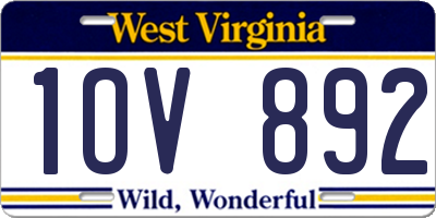 WV license plate 1OV892
