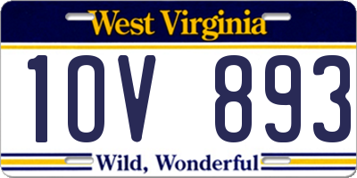 WV license plate 1OV893