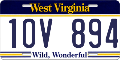 WV license plate 1OV894