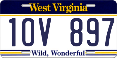 WV license plate 1OV897