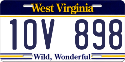 WV license plate 1OV898