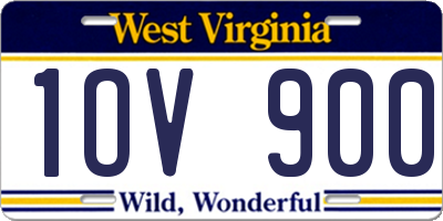 WV license plate 1OV900
