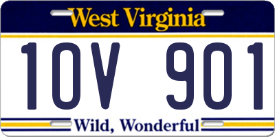 WV license plate 1OV901