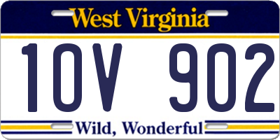 WV license plate 1OV902