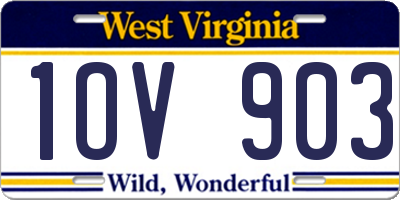 WV license plate 1OV903