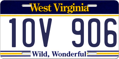 WV license plate 1OV906