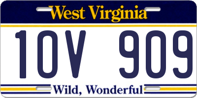 WV license plate 1OV909