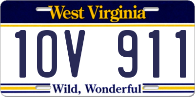 WV license plate 1OV911