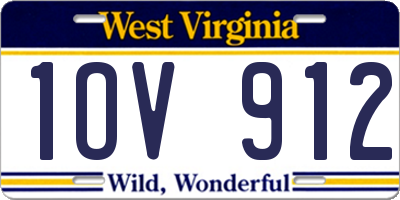 WV license plate 1OV912