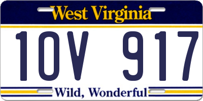 WV license plate 1OV917