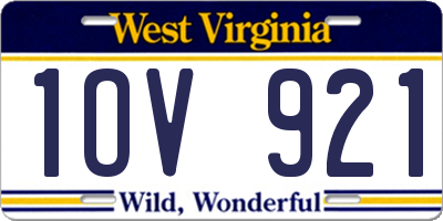 WV license plate 1OV921