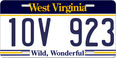 WV license plate 1OV923