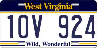 WV license plate 1OV924