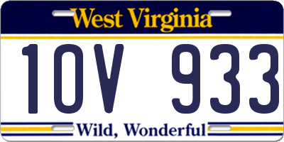 WV license plate 1OV933