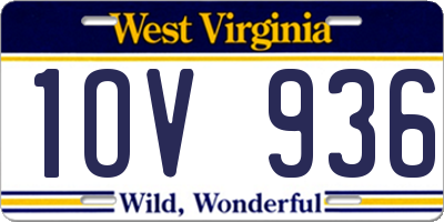 WV license plate 1OV936