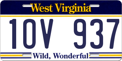 WV license plate 1OV937