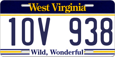 WV license plate 1OV938