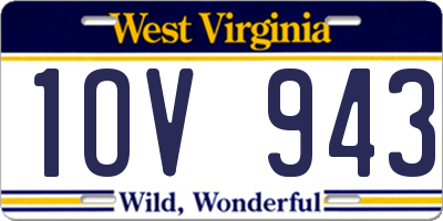 WV license plate 1OV943